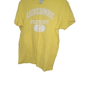 VTG 90s Y2K ABERCROMBIE FITCH TSHIRT Yellow GRAPHIC  M